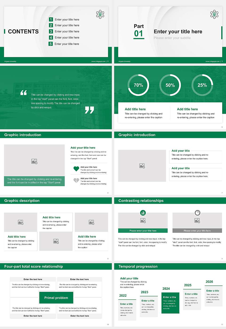 Niigata University Thesis Proposal/Graduation Defense PPT Template16:9 ratio PPT effect preview image2