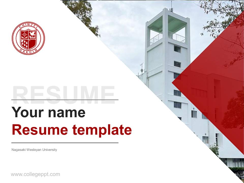 Nagasaki Wesleyan University Resume PPT Template4:3 ratio PPT effect preview image5