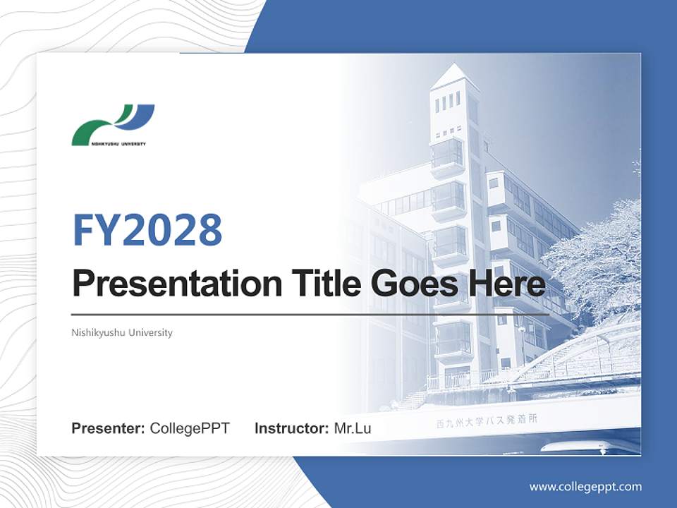 Nishikyushu University Academic Presentation/Research Findings Report PPT Template4:3 ratio PPT effect preview image5