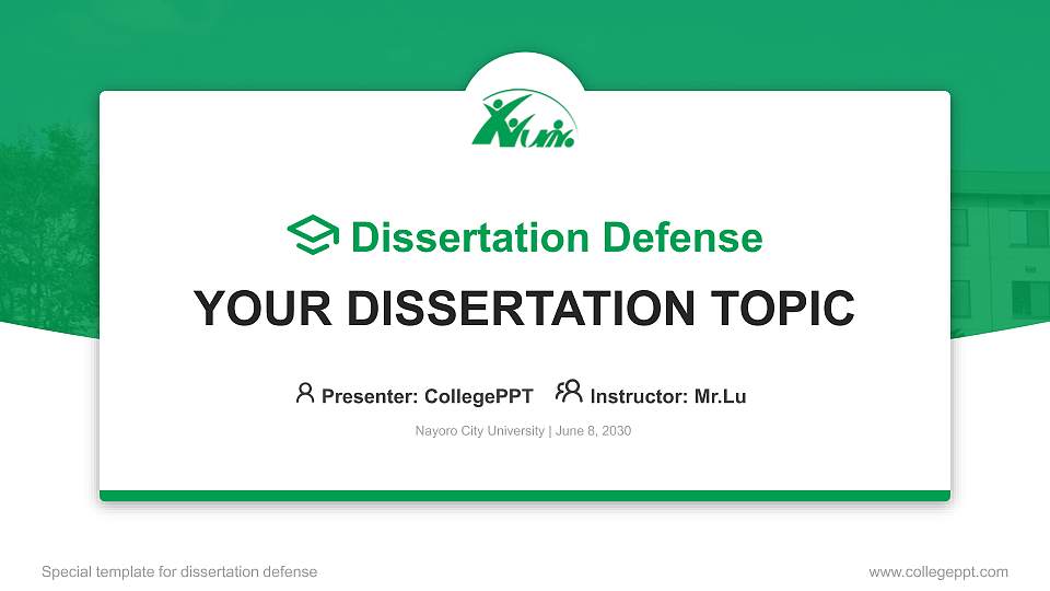 Nayoro City University Graduation Thesis Defense PPT Template16:9 ratio PPT effect preview image