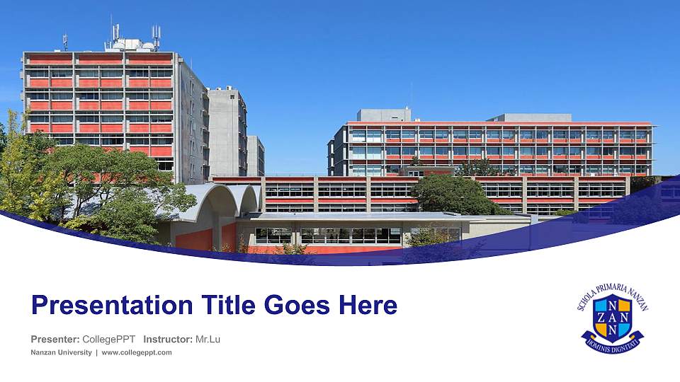 Nanzan University Course/Courseware Creation PPT Template16:9 ratio PPT effect preview image