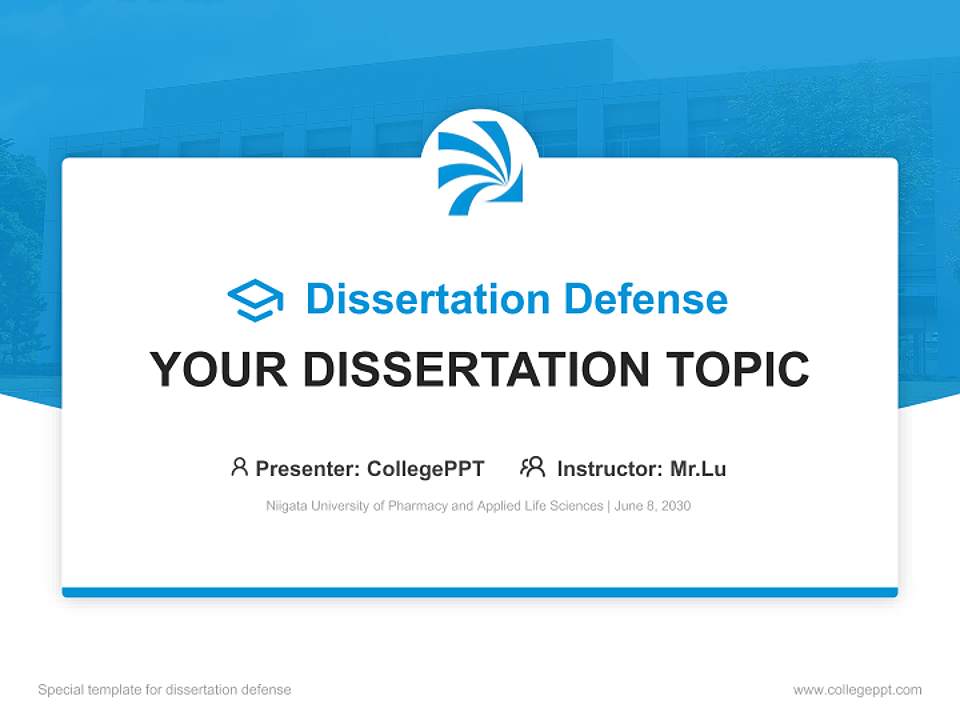 Niigata University of Pharmacy and Applied Life Sciences Graduation Thesis Defense PPT Template4:3 ratio PPT effect preview image7