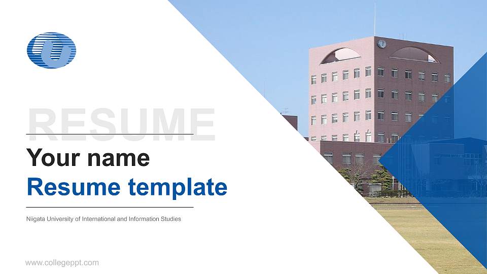 Niigata University of International and Information Studies Resume PPT Template16:9 ratio PPT effect preview image