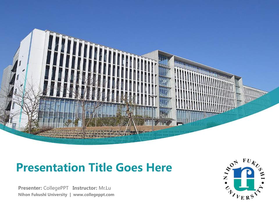 Nihon Fukushi University Course/Courseware Creation PPT Template4:3 ratio PPT effect preview image5