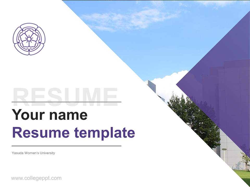 Yasuda Women’s University Resume PPT Template4:3 ratio PPT effect preview image5