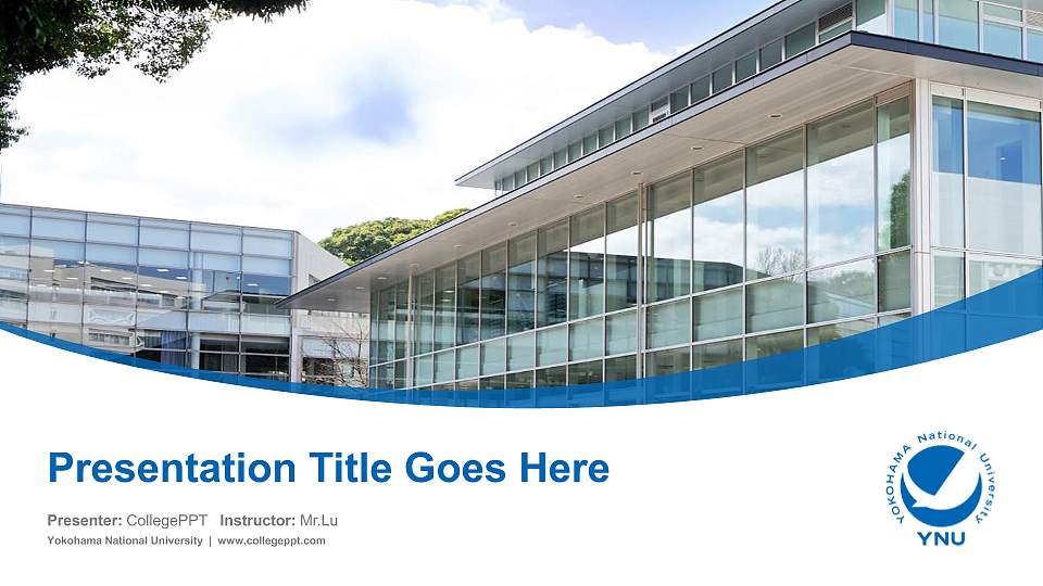 Yokohama National University Course/Courseware Creation PPT Template16:9 ratio PPT effect preview image