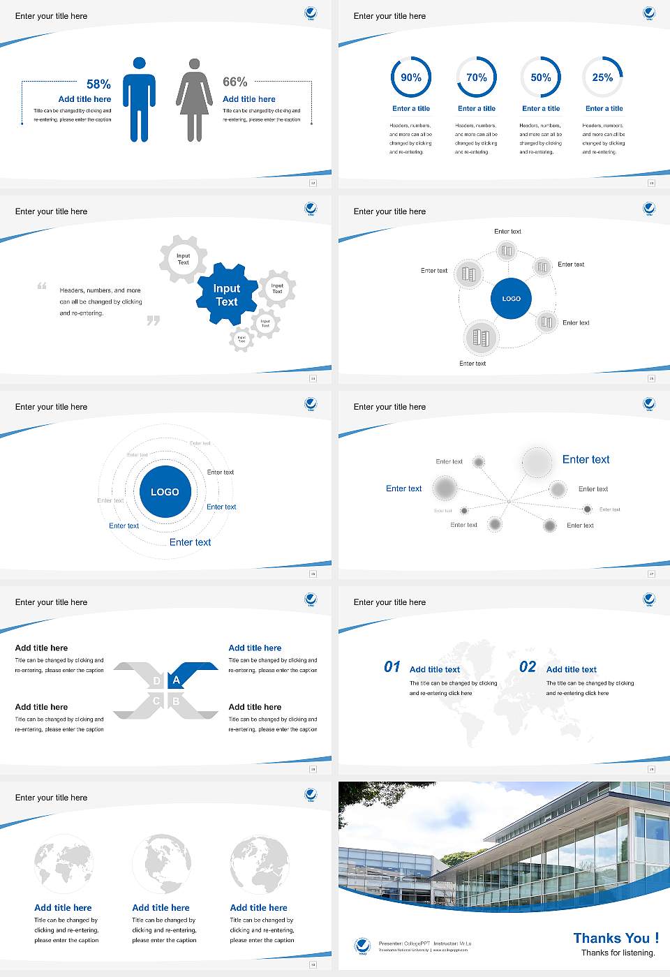 Yokohama National University Course/Courseware Creation PPT Template16:9 ratio PPT effect preview image4
