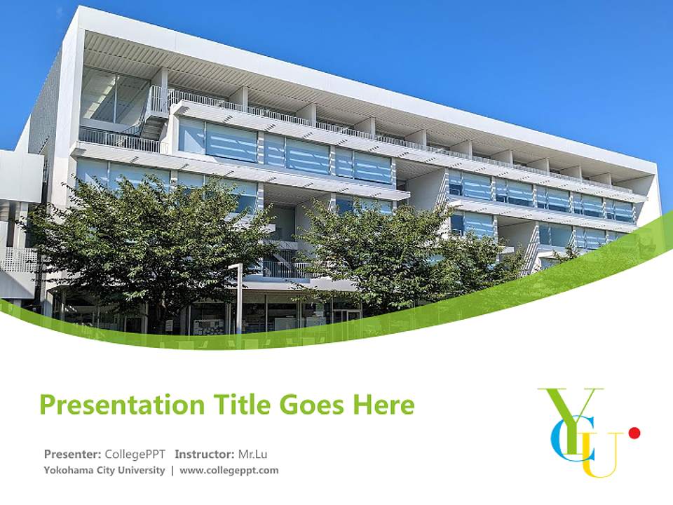 Yokohama City University Course/Courseware Creation PPT Template4:3 ratio PPT effect preview image5