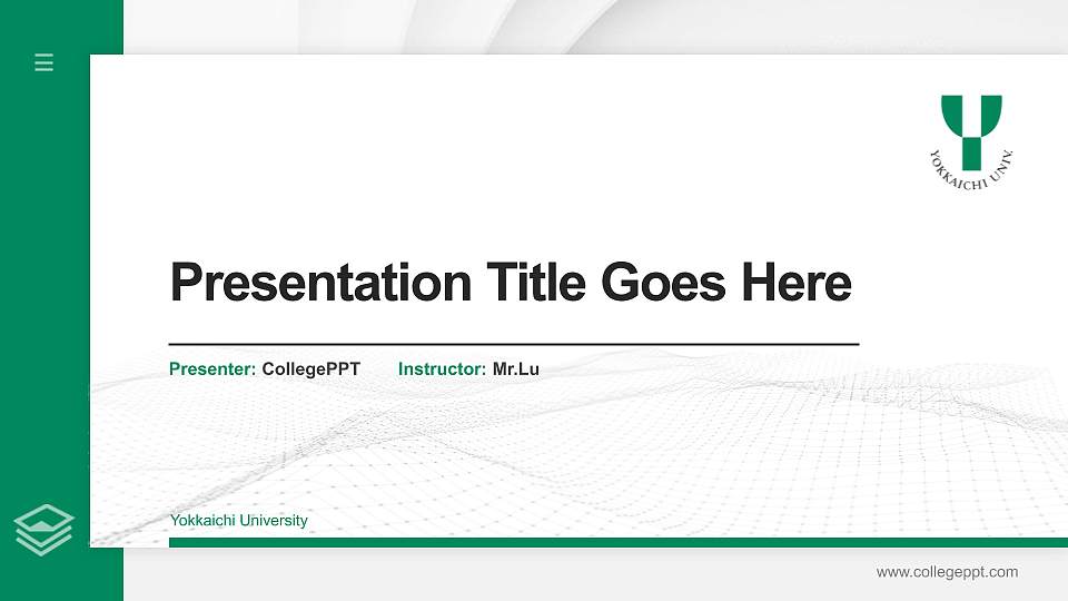 Yokkaichi University Thesis Proposal/Graduation Defense PPT Template16:9 ratio PPT effect preview image