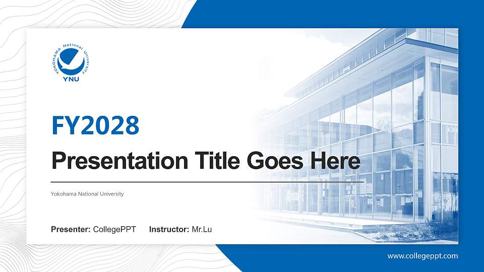 Yokohama National University Academic Presentation/Research Findings Report PPT Template16:9 ratio PPT effect preview image