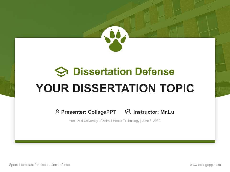 Yamazaki University of Animal Health Technology Graduation Thesis Defense PPT Template4:3 ratio PPT effect preview image7