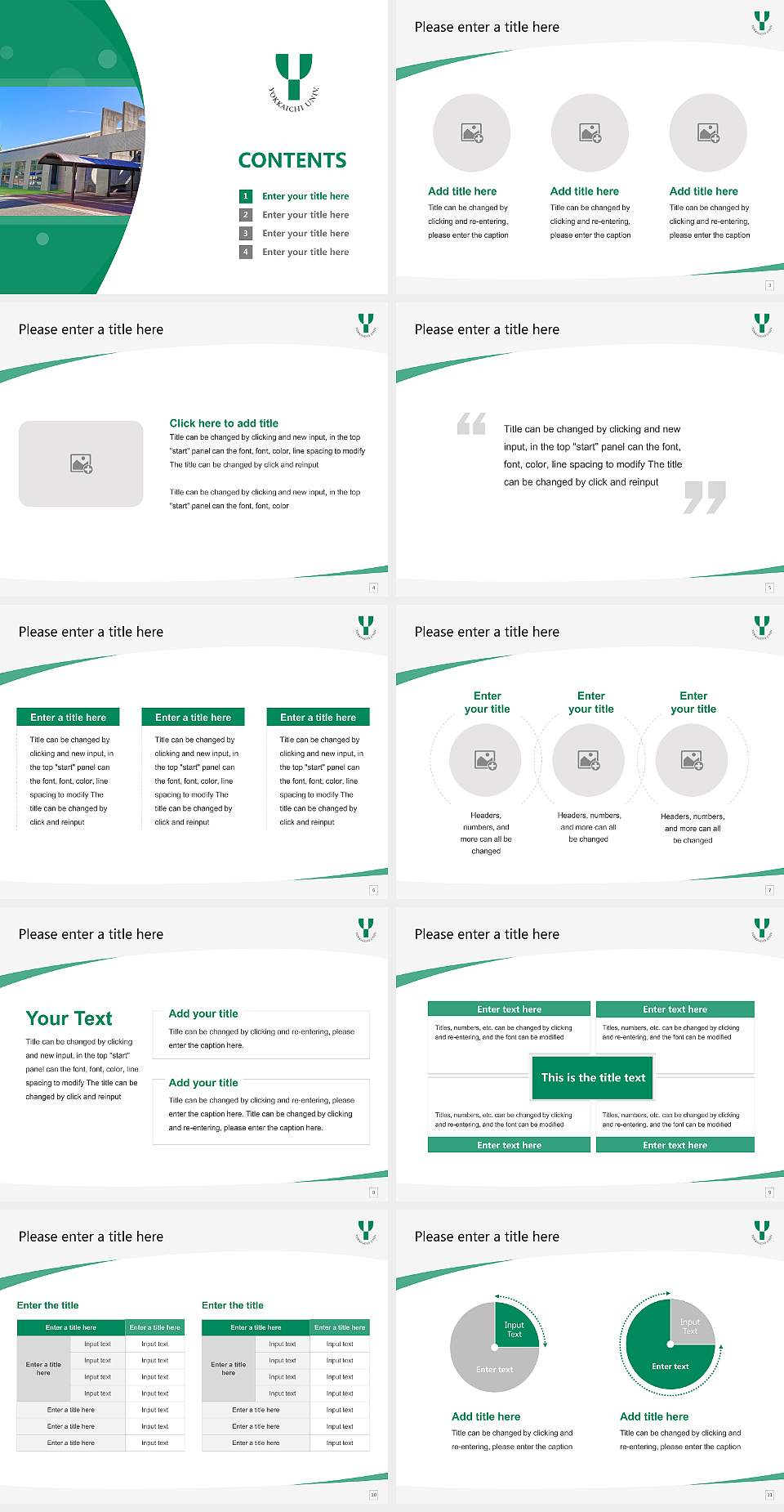 Yokkaichi University Course/Courseware Creation PPT Template4:3 ratio PPT effect preview image2