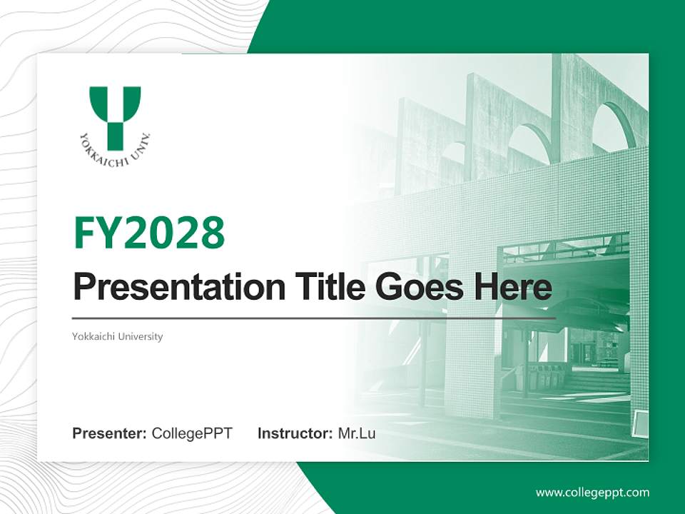 Yokkaichi University Academic Presentation/Research Findings Report PPT Template4:3 ratio PPT effect preview image5