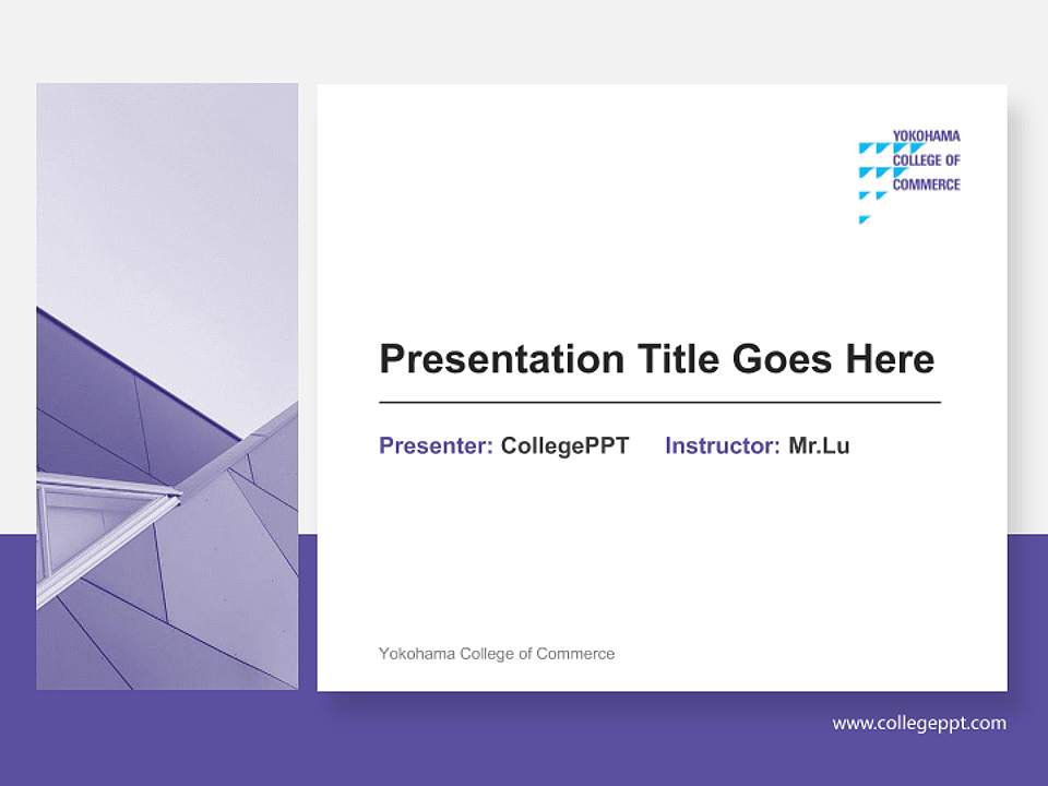 Yokohama College of Commerce General PPT Template4:3 ratio PPT effect preview image6