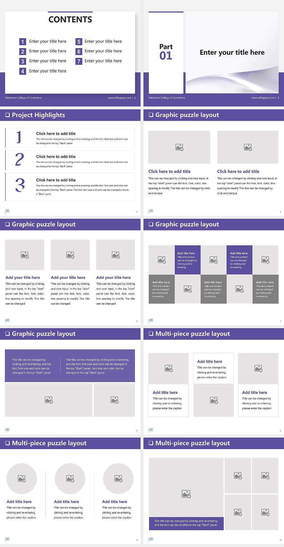 Yokohama College of Commerce General PPT Template4:3 ratio PPT effect preview image2