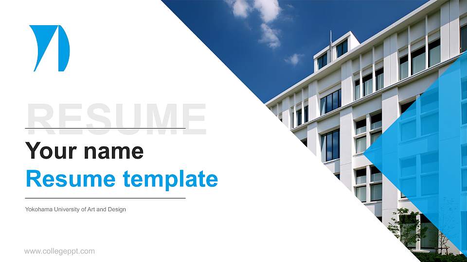 Yokohama University of Art and Design Resume PPT Template16:9 ratio PPT effect preview image