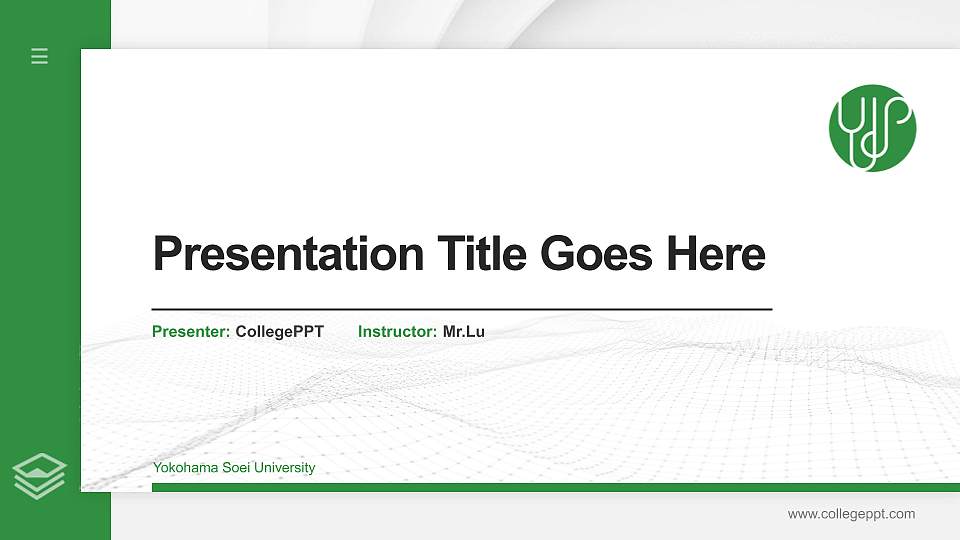 Yokohama Soei University Thesis Proposal/Graduation Defense PPT Template16:9 ratio PPT effect preview image