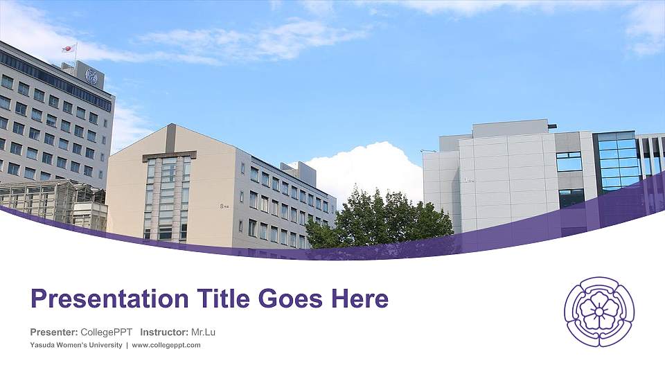 Yasuda Women’s University Course/Courseware Creation PPT Template16:9 ratio PPT effect preview image