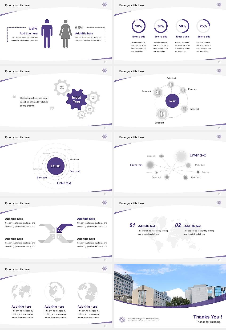 Yasuda Women’s University Course/Courseware Creation PPT Template16:9 ratio PPT effect preview image4