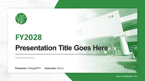 Yokohama Soei University Academic Presentation/Research Findings Report PPT Template