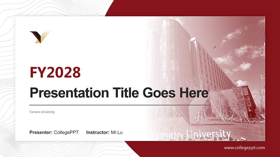 Yamato University Academic Presentation/Research Findings Report PPT Template16:9 ratio PPT effect preview image