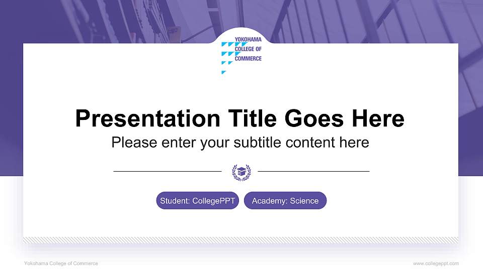 Yokohama College of Commerce National Scholarship Defense PPT Template16:9 ratio PPT effect preview image