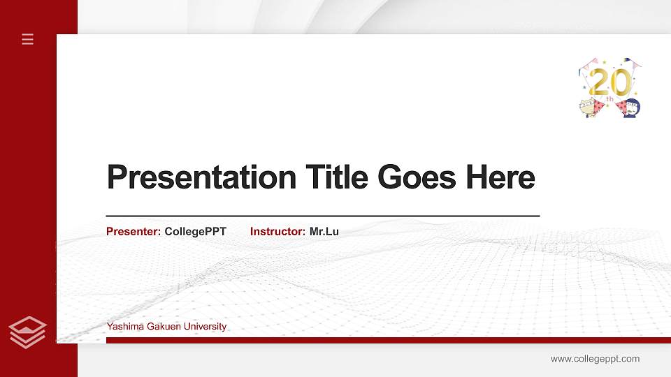 Yashima Gakuen University Thesis Proposal/Graduation Defense PPT Template16:9 ratio PPT effect preview image