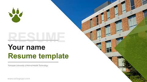 Yamazaki University of Animal Health Technology Resume PPT Template