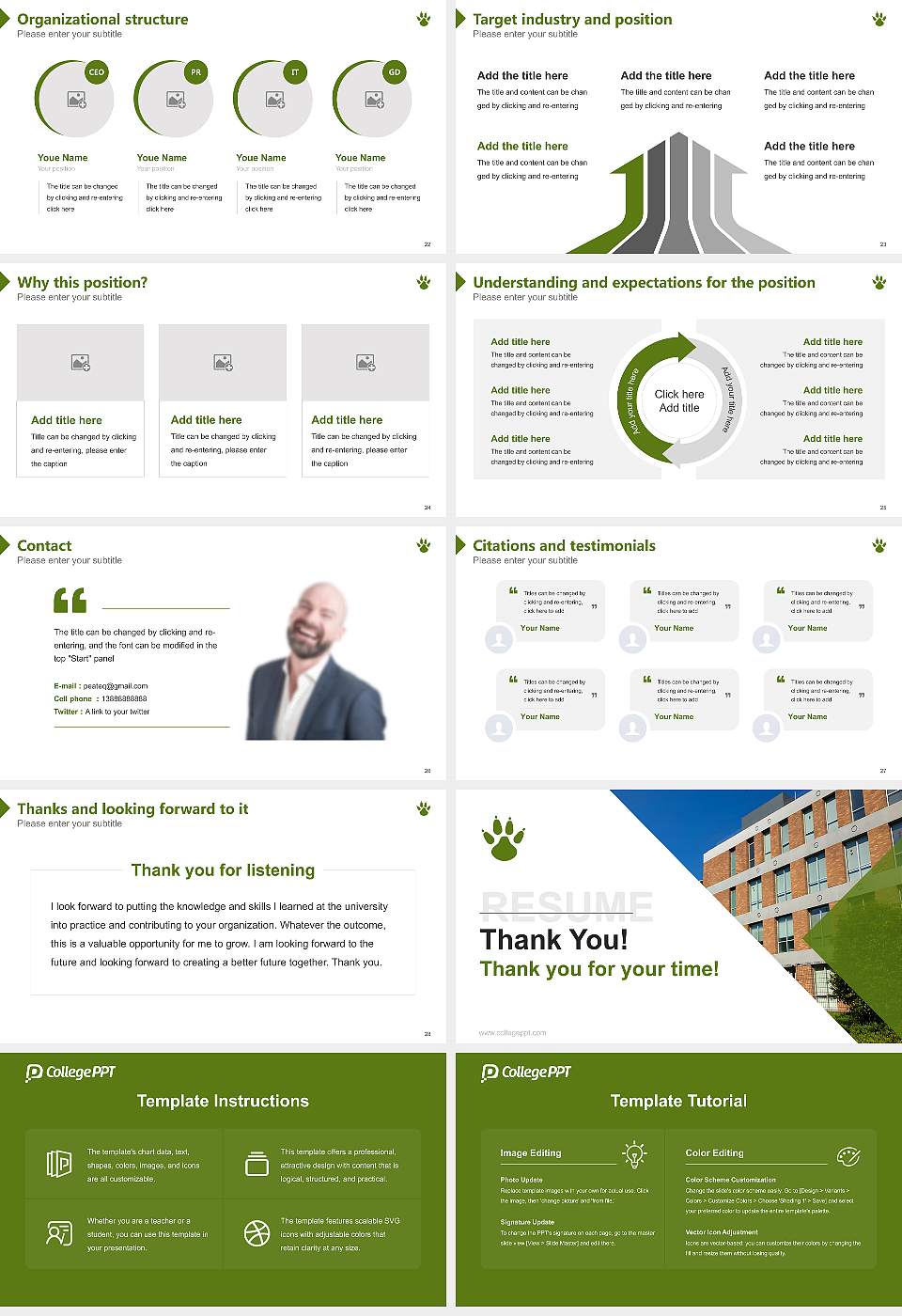 Yamazaki University of Animal Health Technology Resume PPT Template16:9 ratio PPT effect preview image4