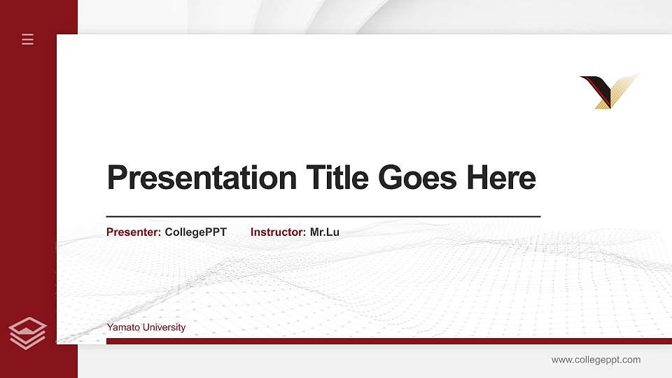 Yamato University Thesis Proposal/Graduation Defense PPT Template16:9 ratio PPT effect preview image