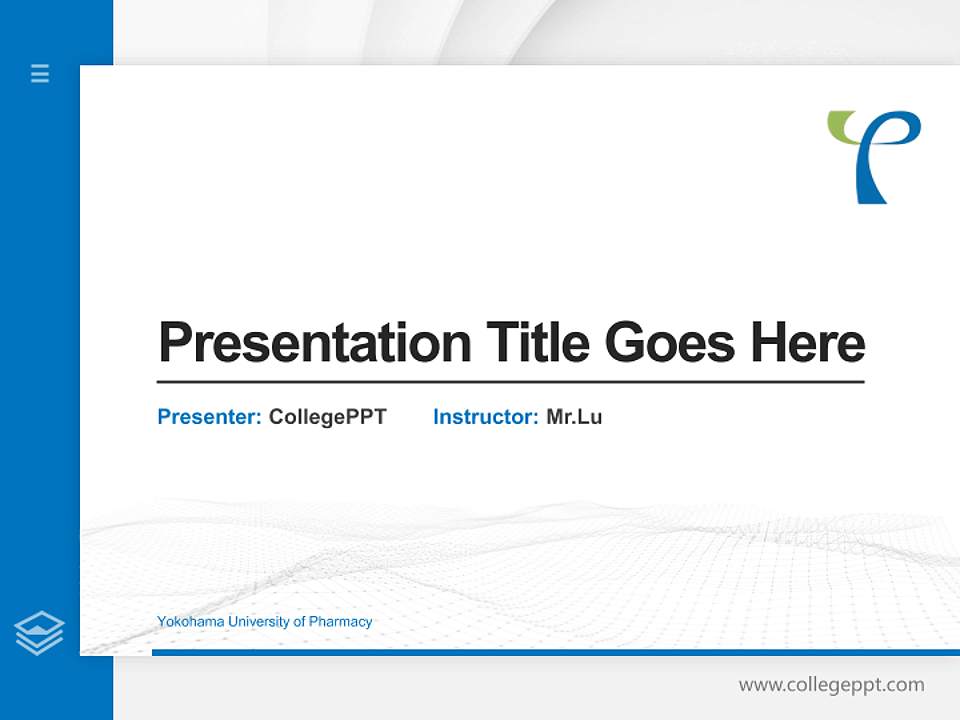 Yokohama University of Pharmacy Thesis Proposal/Graduation Defense PPT Template4:3 ratio PPT effect preview image5