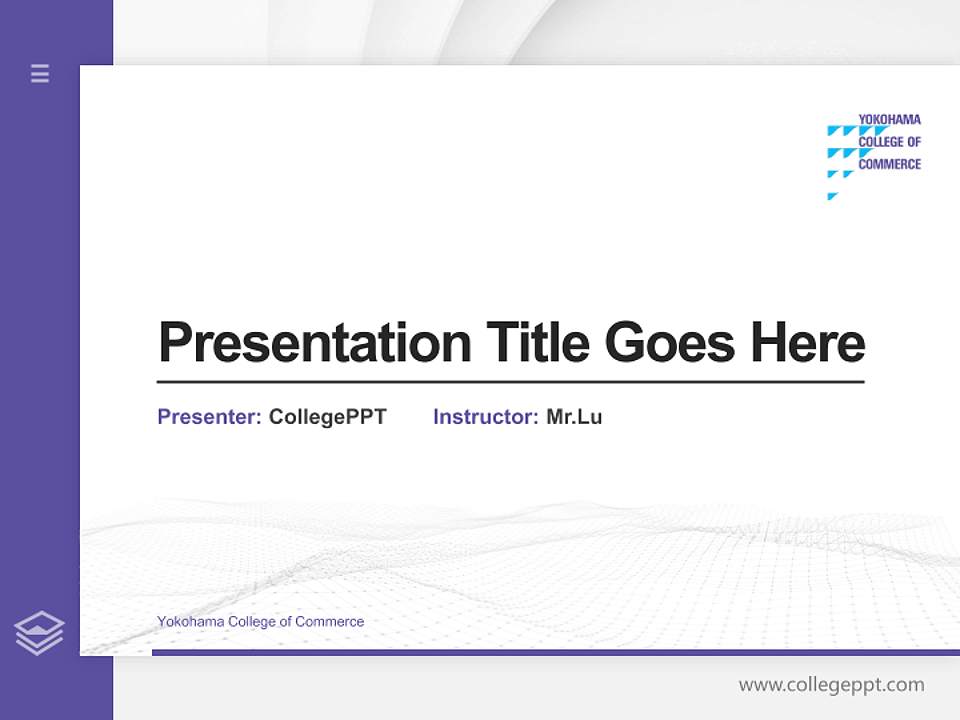 Yokohama College of Commerce Thesis Proposal/Graduation Defense PPT Template4:3 ratio PPT effect preview image5