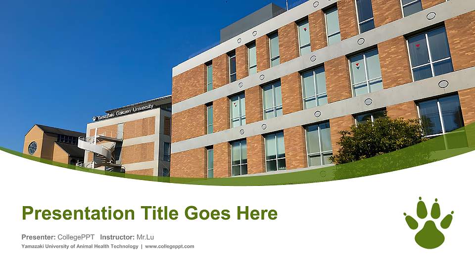 Yamazaki University of Animal Health Technology Course/Courseware Creation PPT Template16:9 ratio PPT effect preview image