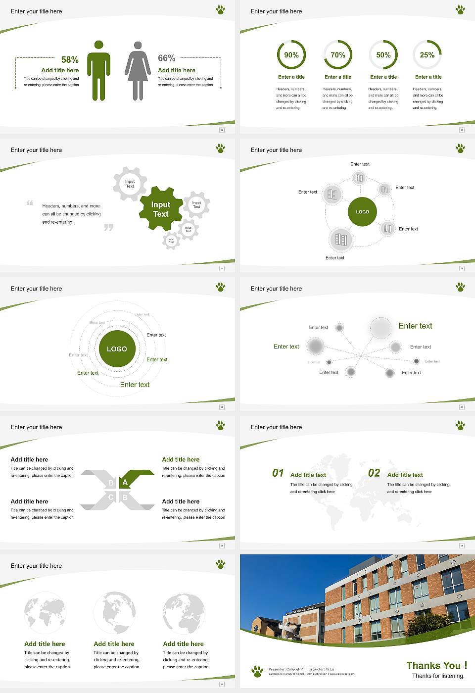 Yamazaki University of Animal Health Technology Course/Courseware Creation PPT Template16:9 ratio PPT effect preview image4
