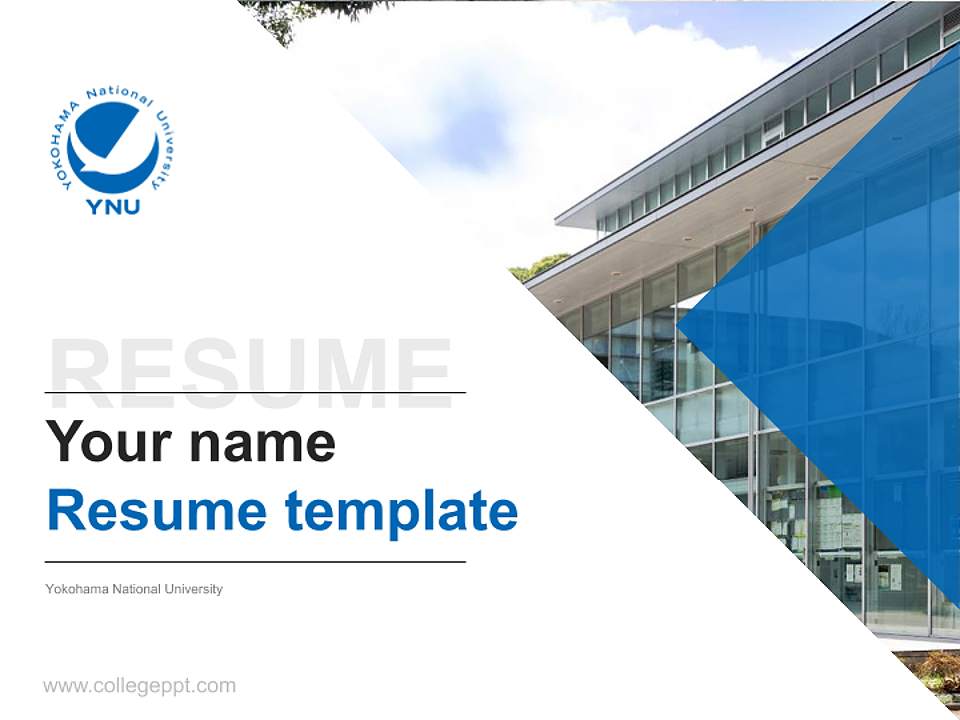 Yokohama National University Resume PPT Template4:3 ratio PPT effect preview image5