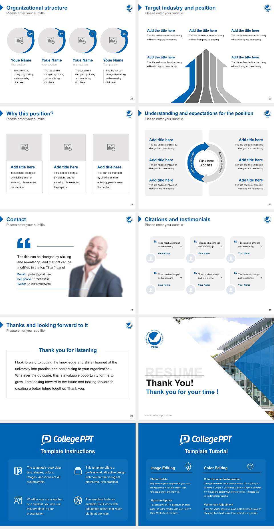 Yokohama National University Resume PPT Template4:3 ratio PPT effect preview image4