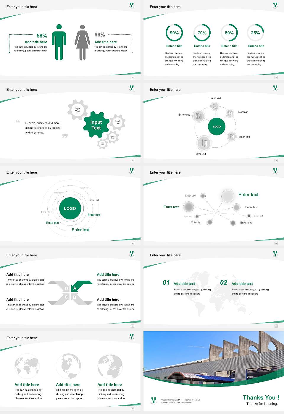 Yokkaichi University Course/Courseware Creation PPT Template16:9 ratio PPT effect preview image4