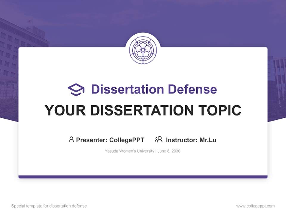 Yasuda Women’s University Graduation Thesis Defense PPT Template4:3 ratio PPT effect preview image7