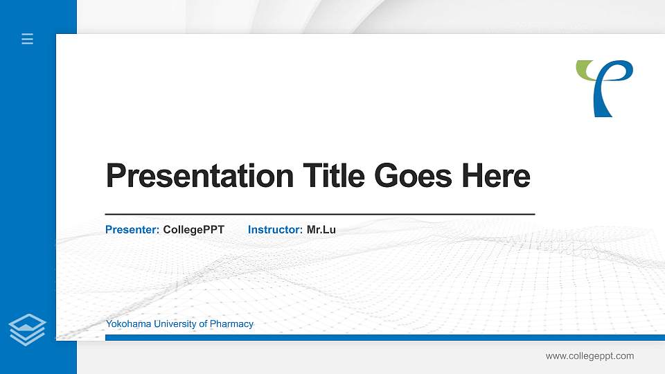 Yokohama University of Pharmacy Thesis Proposal/Graduation Defense PPT Template16:9 ratio PPT effect preview image