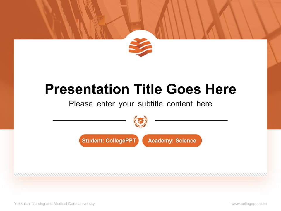 Yokkaichi Nursing and Medical Care University National Scholarship Defense PPT Template4:3 ratio PPT effect preview image4