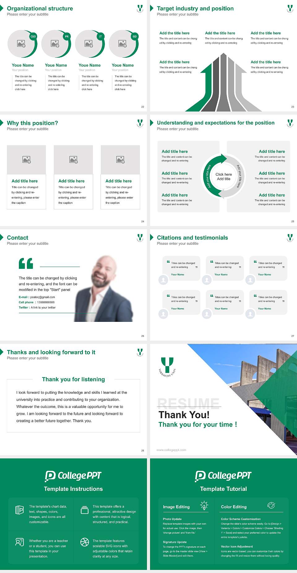Yokkaichi University Resume PPT Template4:3 ratio PPT effect preview image4