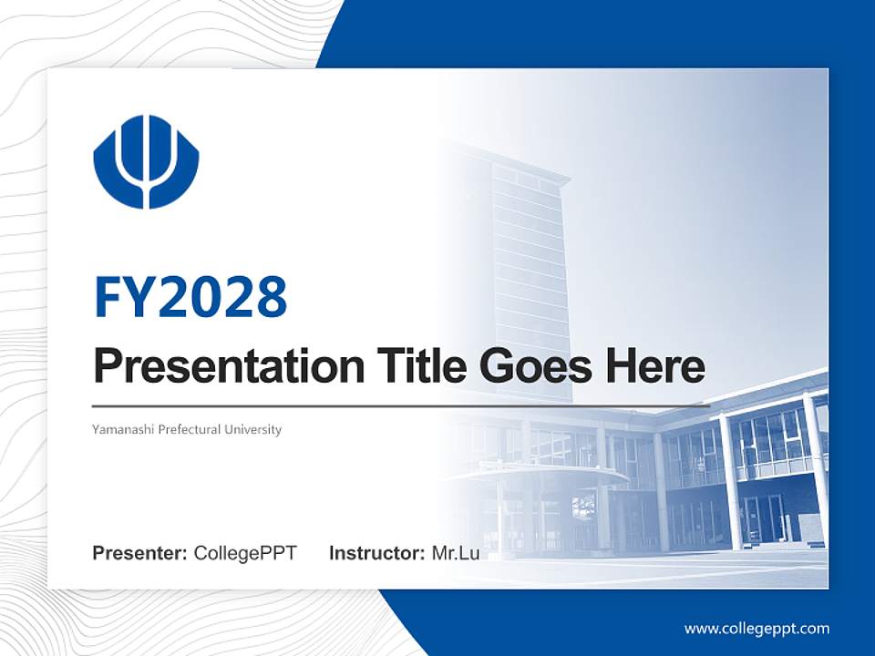 Yamanashi Prefectural University Academic Presentation/Research Findings Report PPT Template4:3 ratio PPT effect preview image5