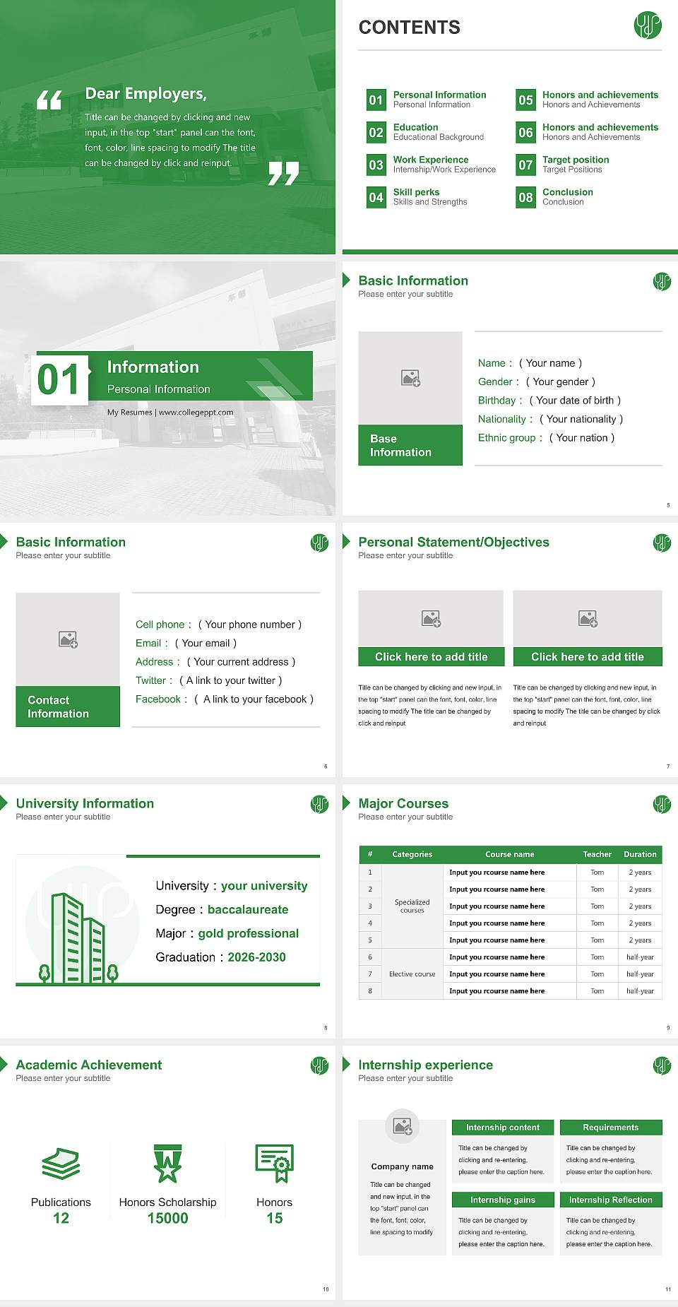 Yokohama Soei University Resume PPT Template4:3 ratio PPT effect preview image2