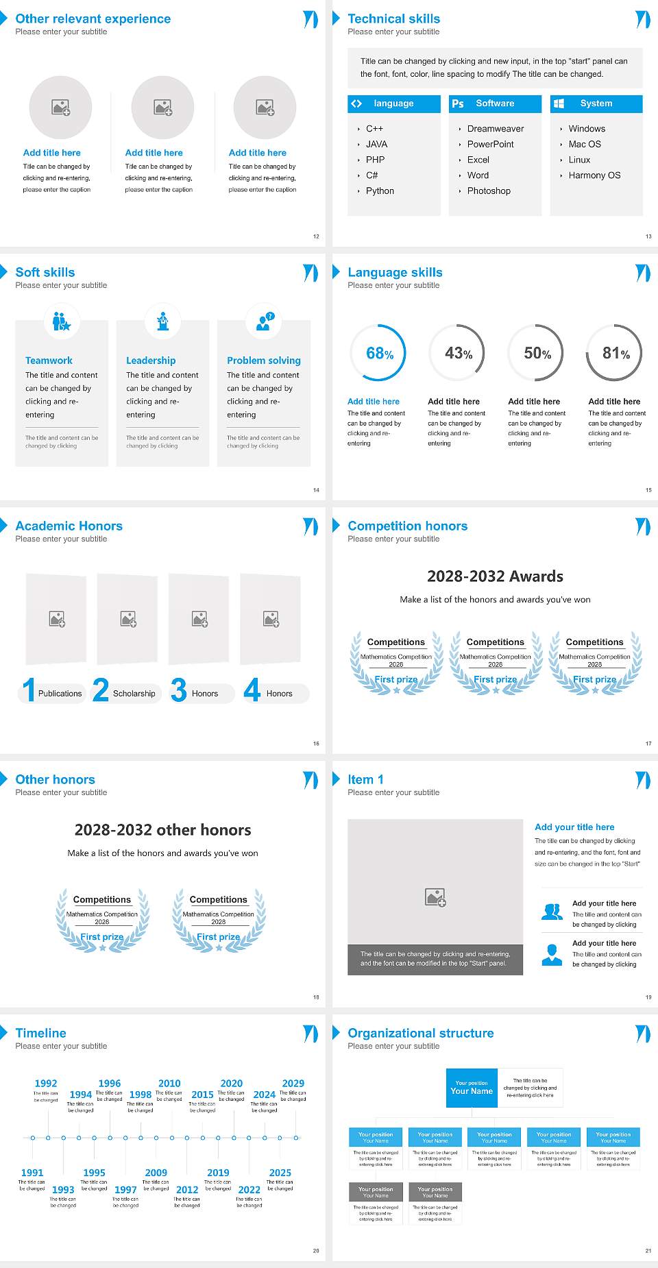 Yokohama University of Art and Design Resume PPT Template4:3 ratio PPT effect preview image3