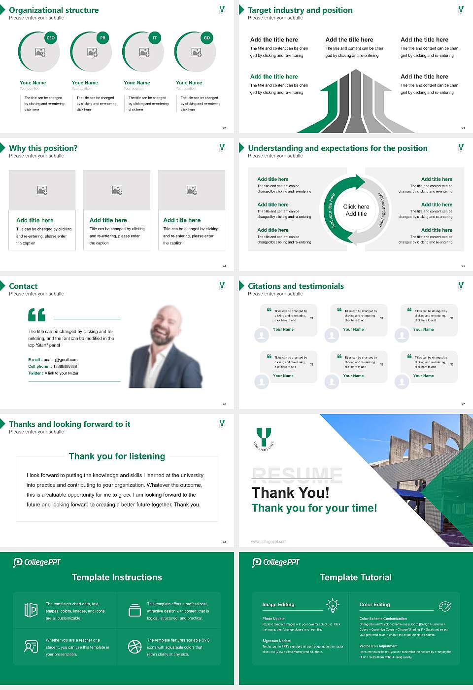Yokkaichi University Resume PPT Template16:9 ratio PPT effect preview image4