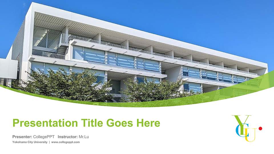 Yokohama City University Course/Courseware Creation PPT Template16:9 ratio PPT effect preview image