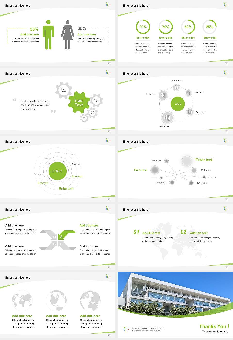 Yokohama City University Course/Courseware Creation PPT Template16:9 ratio PPT effect preview image4