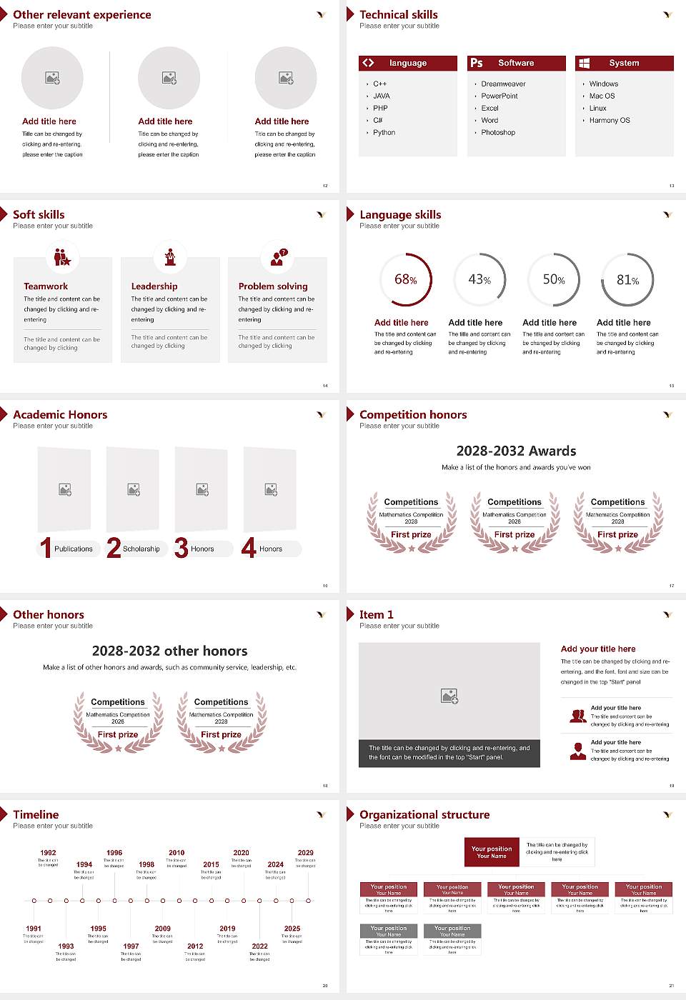 Yamato University Resume PPT Template16:9 ratio PPT effect preview image3