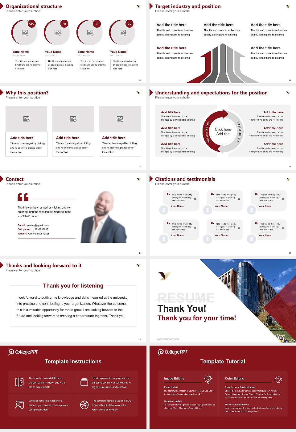 Yamato University Resume PPT Template16:9 ratio PPT effect preview image4