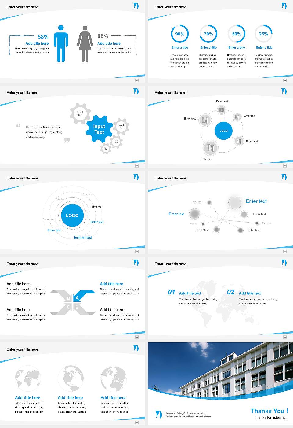 Yokohama University of Art and Design Course/Courseware Creation PPT Template16:9 ratio PPT effect preview image4